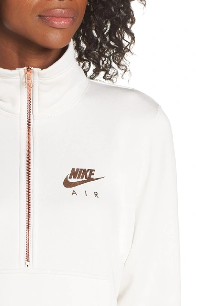 Nike Sportswear Air Metallic-logo Half-zip Fleece Top In Phantom | ModeSens