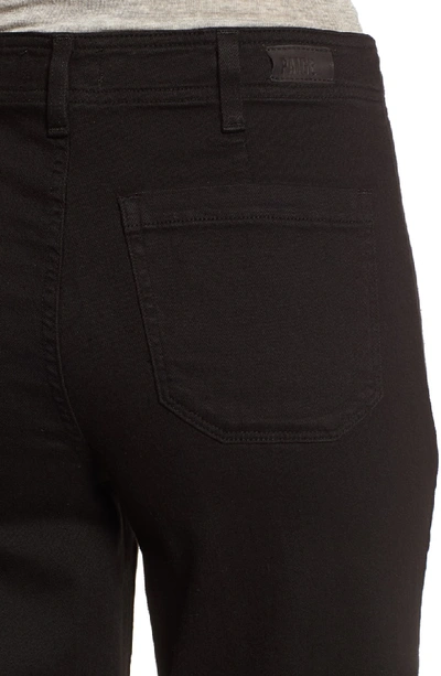 Shop Paige Nellie Clean Front Culotte Jeans In Black Overdye