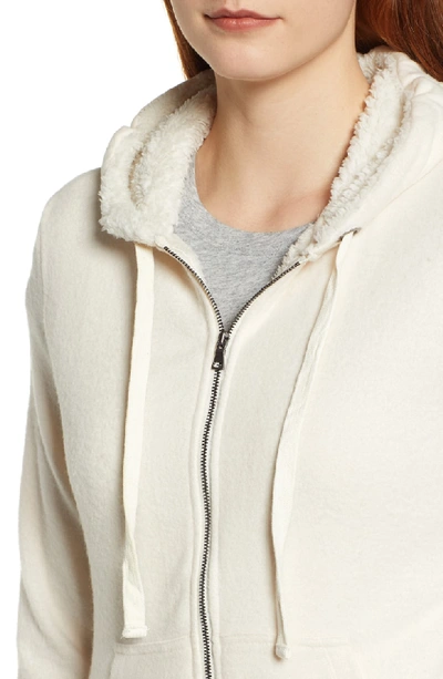 Shop Bobeau Fleece Lined Hooded Jacket In Sugar