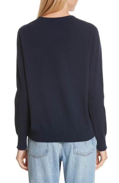 Shop Kule The Love Cashmere Sweater In Navy/ Gold