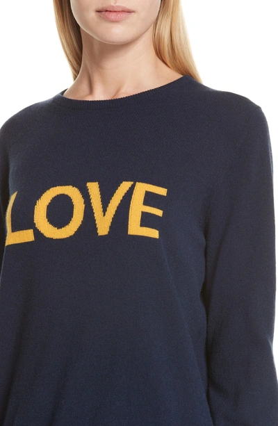 Shop Kule The Love Cashmere Sweater In Navy/ Gold