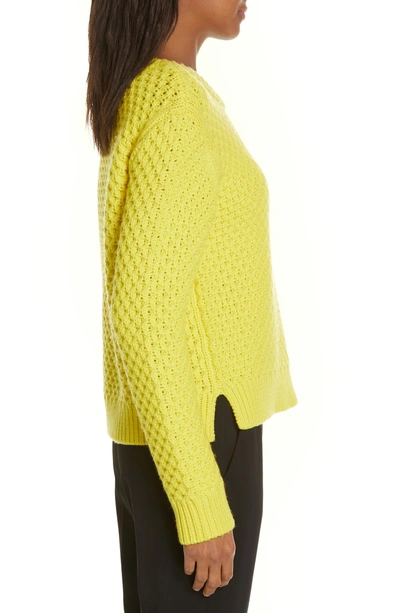 Shop Tory Burch Honeycomb Knit Sweater In Stellar Yellow