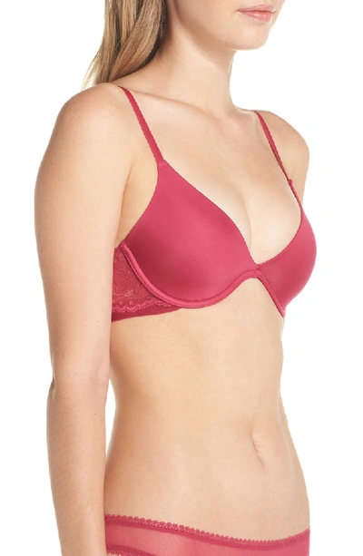 Shop On Gossamer 'beautifully Basic' Lace Trim Underwire Plunge Bra In Radiant Orchid