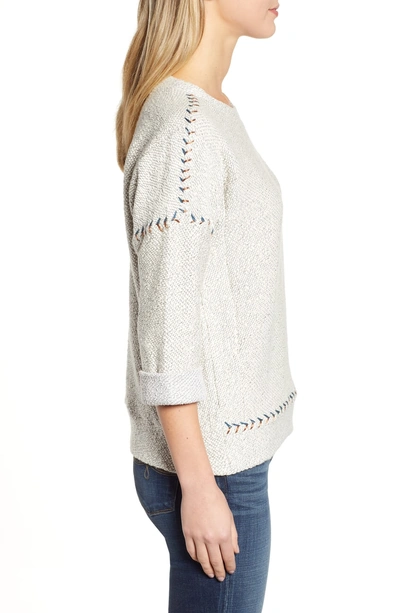 Shop Lucky Brand Contrast Stitch Sweater In Natural Multi