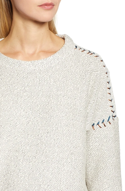 Shop Lucky Brand Contrast Stitch Sweater In Natural Multi