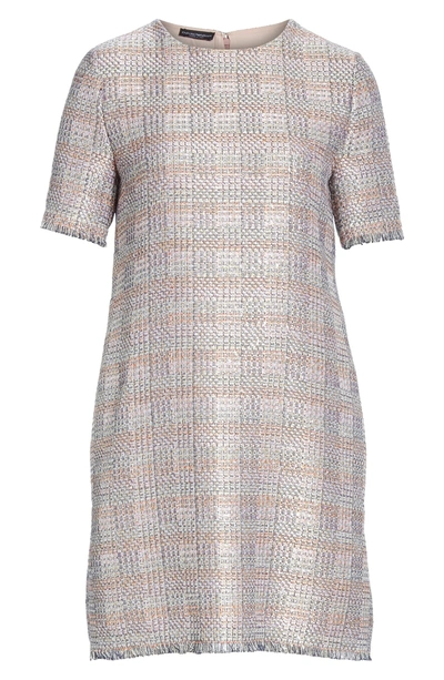 Shop Emporio Armani Check Woven Dress In Multicolor