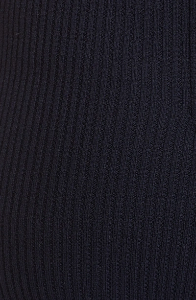 Shop Balmain Button Detail Rib Knit Skirt In Black