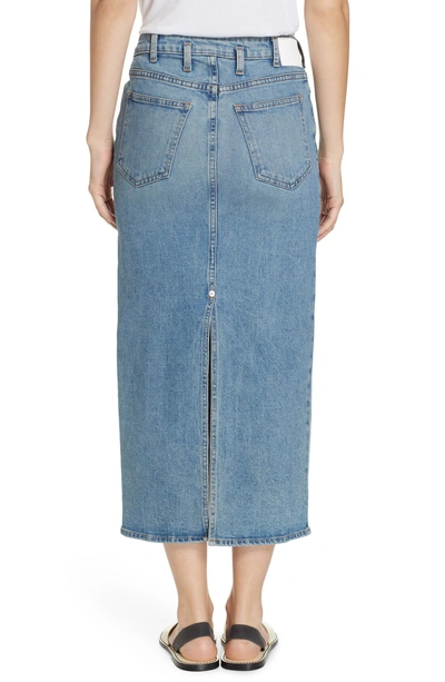 Shop Proenza Schouler Slit Seam Denim Midi Skirt In California