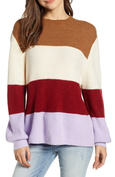 Shop Moon River Stripe Sweater In Lavender Stripe