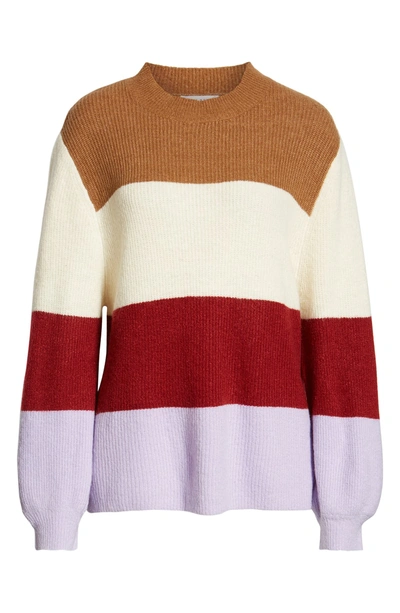 Shop Moon River Stripe Sweater In Lavender Stripe