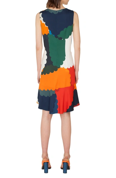 Shop Akris Punto Nuvola Print Shift Dress In Blu Mare-multicolor
