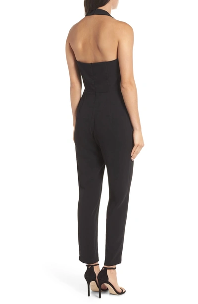 Shop Harlyn V-neck Stripe Top Jumpsuit In Black