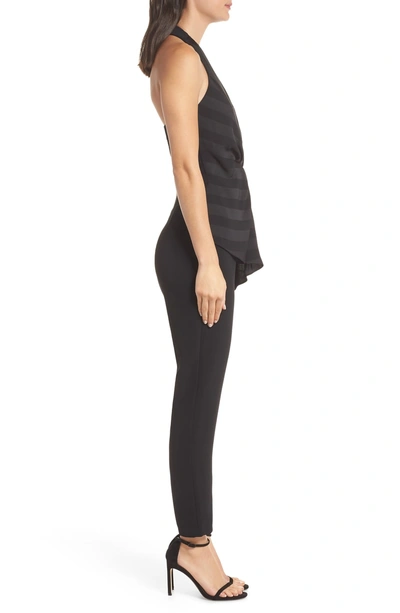 Shop Harlyn V-neck Stripe Top Jumpsuit In Black