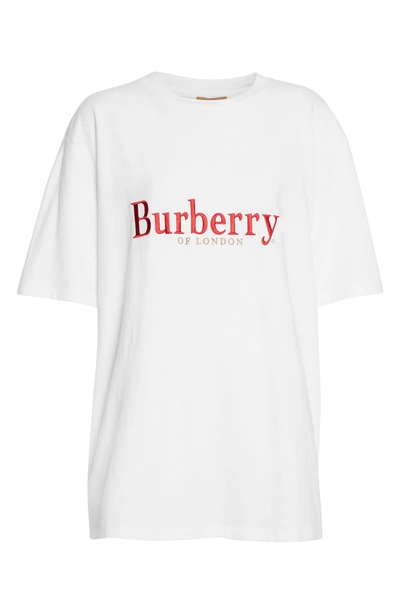 Shop Burberry Lopori Archive Logo Tee In White/ Red