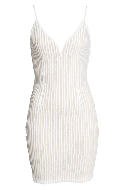Shop Tiger Mist Tiffany Sequin Stripe Sheath Dress In White