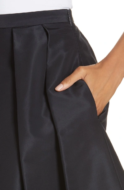 Shop Tibi Silk Faille Full Skirt In Dark Navy