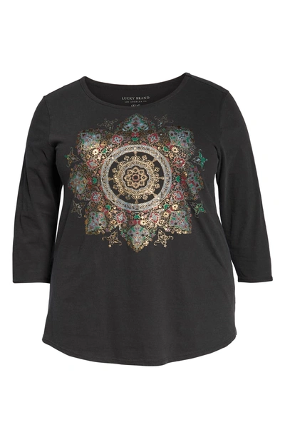 Shop Lucky Brand Foil Detail Tee In Lucky Black