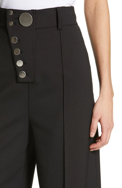 Shop Alexander Wang Asymmetrical Fly Wide Leg Pants In Black