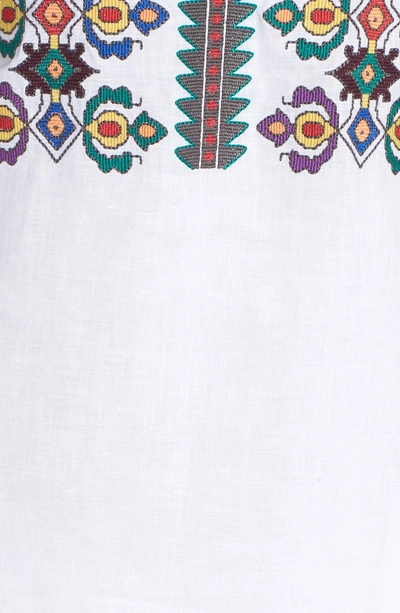 Shop Tory Burch Embroidered Linen Dress In White