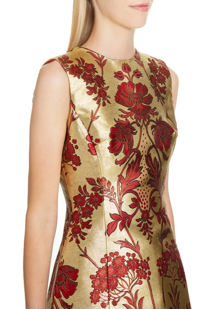 Shop Dolce & Gabbana Metallic Jacquard A-line Dress In S8351 Jacquard Lurex Floral