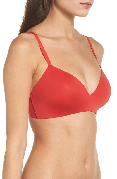Shop Calvin Klein Form Lightly Lined Demi Bra In Manic Red