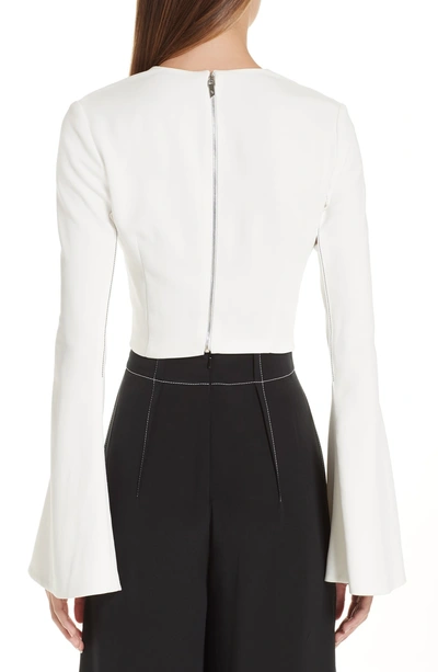 Shop Cushnie Et Ochs Flare Sleeve Crop Top In White