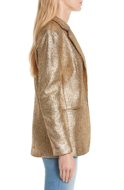 Shop Milly Eva Metallic Jacket In Gold