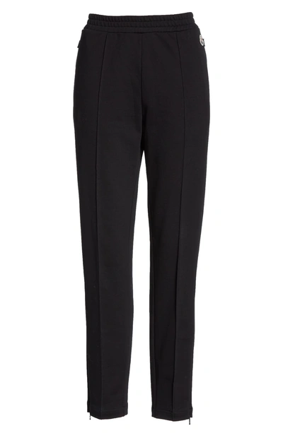 Shop Moncler Pintuck Cotton Pants In Black