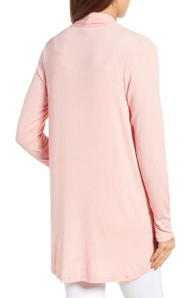 Shop Bobeau High/low Jersey Cardigan In Pink Blossom