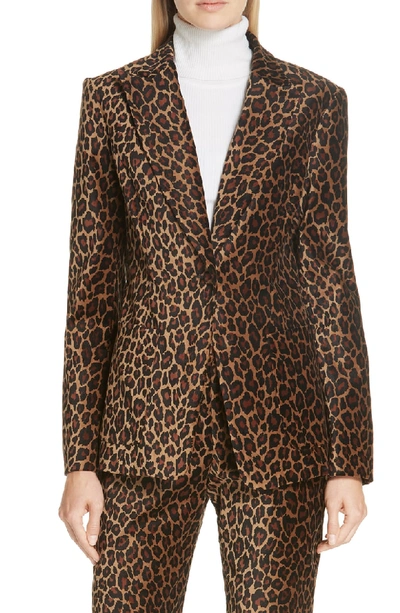 Shop A.l.c Mercer Marina Leopard Print Jacket In Natural