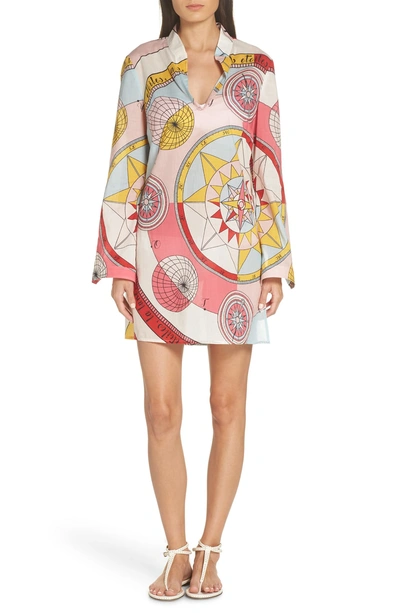 Shop Tory Burch Stephanie Beach Tunic In Pink Constellation