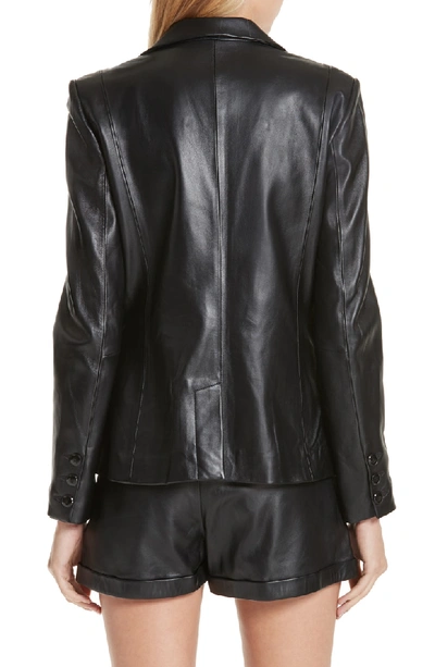 Shop Frame Schoolboy Leather Blazer In Noir