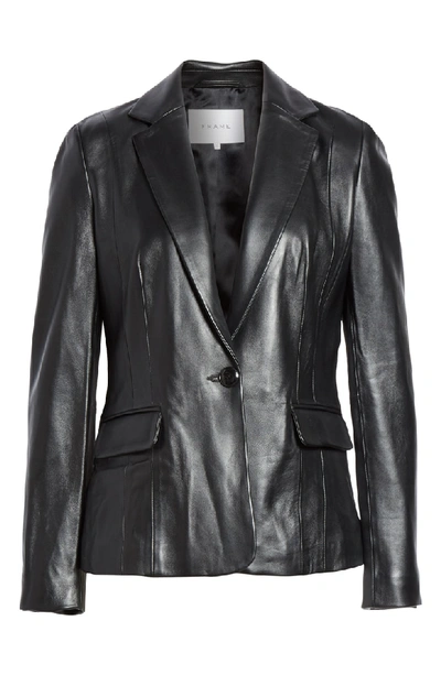 Shop Frame Schoolboy Leather Blazer In Noir