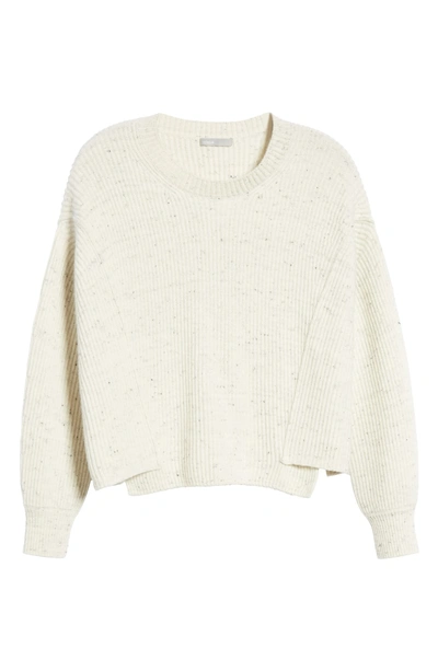 Shop Vince Wool Cotton Cashmere Overlap Sweater In Cream