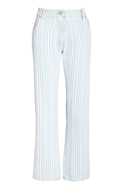 Shop Off-white Diagonal Stripe Crop Jeans In Bleach Light