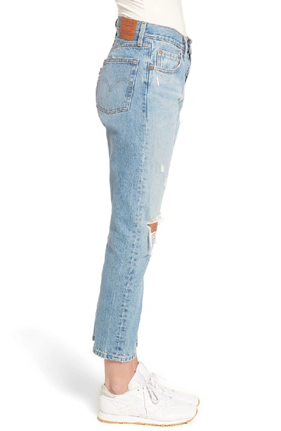 Shop Levi's 501 Ripped High Waist Crop Jeans In Authentically Yours