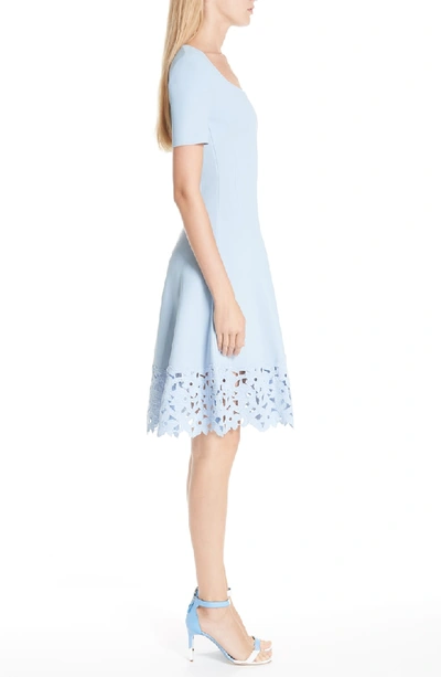 Shop Oscar De La Renta Cutout Hem A-line Dress In Cornflower