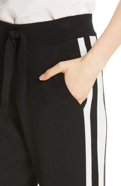 Shop Atm Anthony Thomas Melillo Stripe Knit Joggers In Black/ Chalk