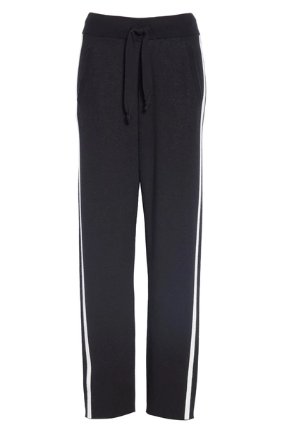 Shop Atm Anthony Thomas Melillo Stripe Knit Joggers In Black/ Chalk