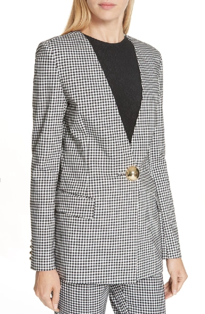 Shop Opening Ceremony Gingham Blazer In Black Multi