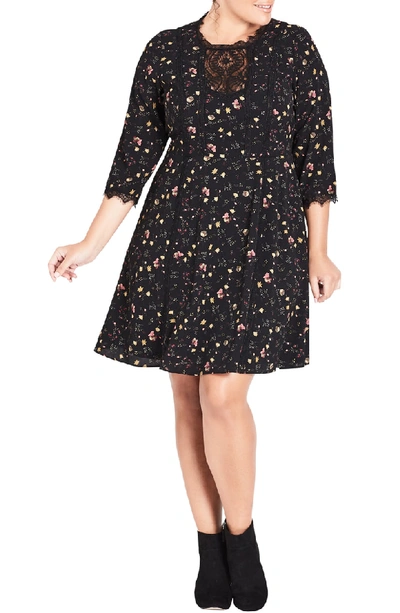 Shop City Chic Dream Ditsy Floral Print Dress In Dreamy Ditsy
