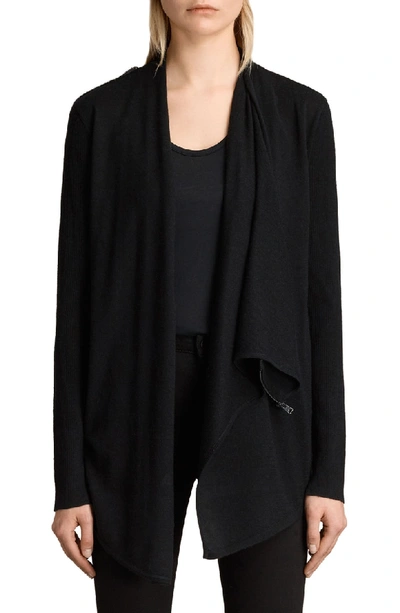 Shop Allsaints Drina Ribbed Cardigan In Black