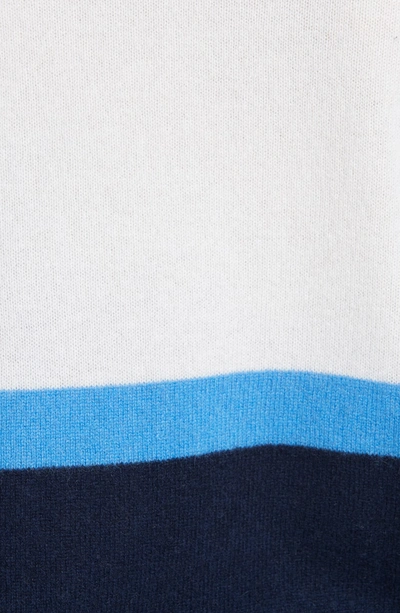 Shop Allude Cashmere Sweater In White/ Navy/ Blue