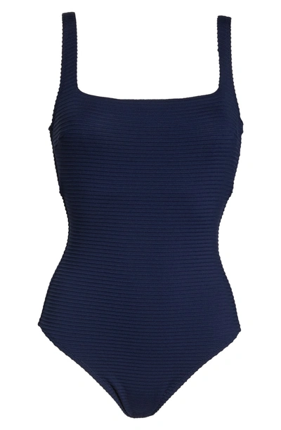 Shop Heidi Klein Carlisle Bay Lace Back One-piece Swimsuit In Navy