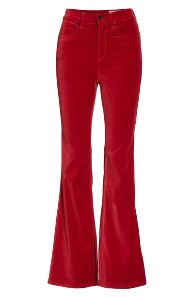 Shop Rag & Bone Bella Velveteen Flare Pants In Red