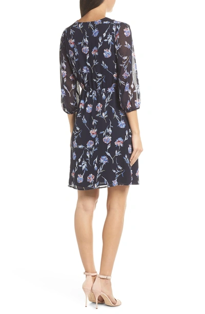 Shop 19 Cooper Floral Chiffon Dress In Navy Floral