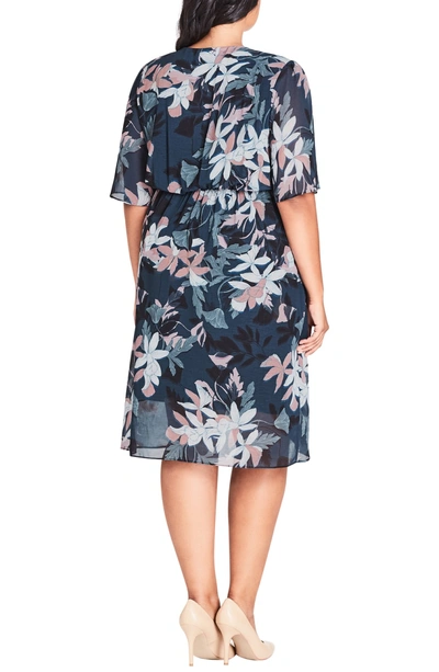 Shop City Chic Luna Floral Print Twist Dress