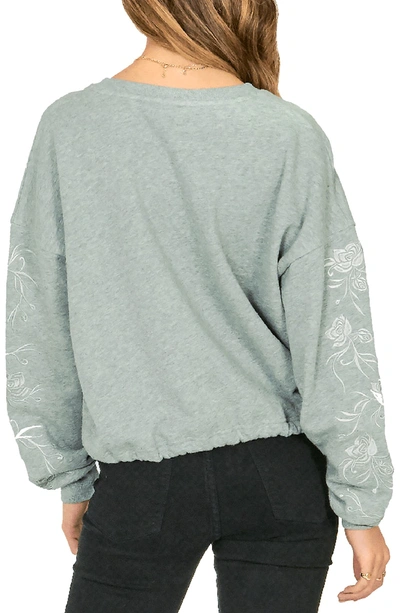 Shop Amuse Society El Campo Embroidered Sweatshirt In Grey Heather