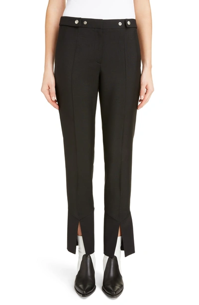 Shop Givenchy Slit Slim Flare Pants In Black