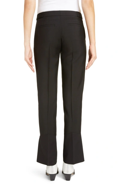 Shop Givenchy Slit Slim Flare Pants In Black